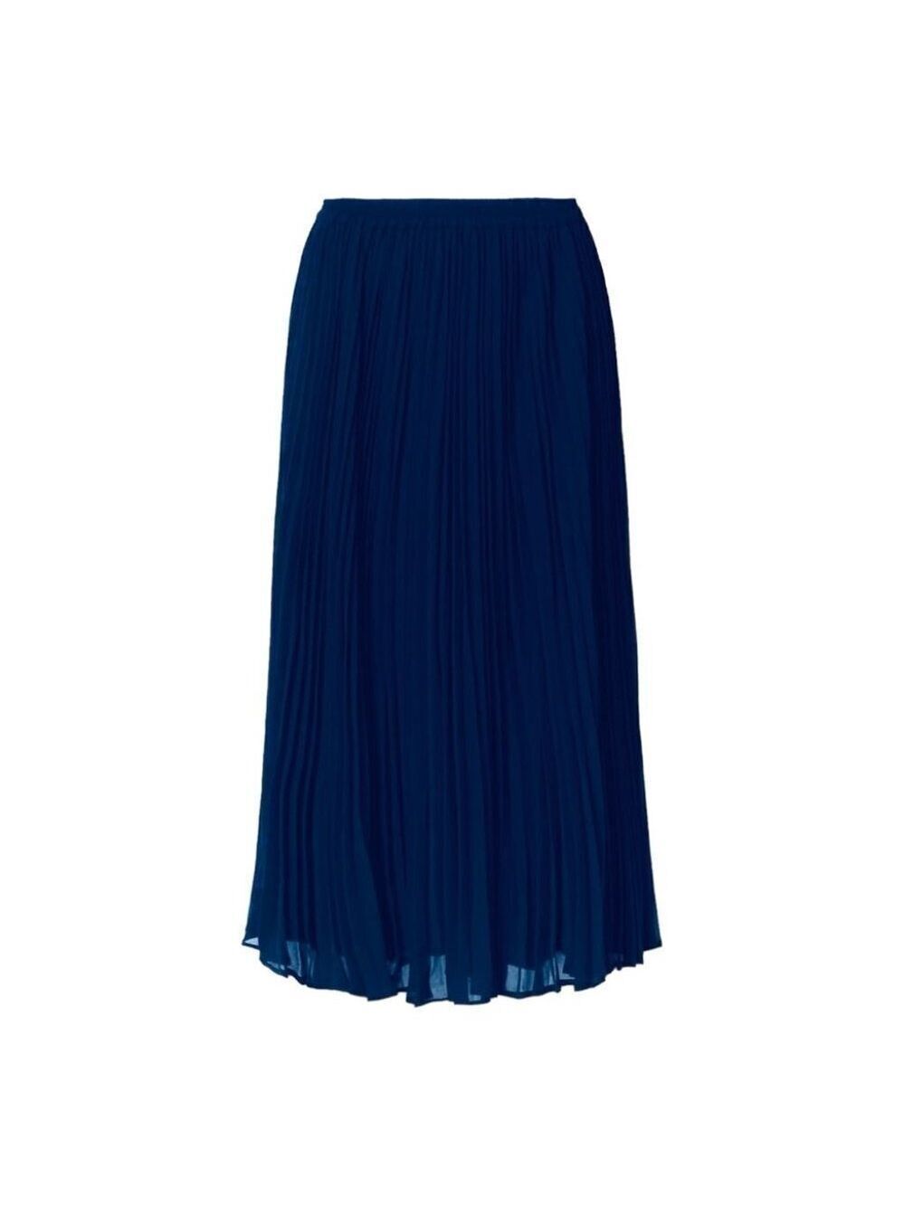 * Vintage Michael Gold Navy Pleated Maxi Skirt Size 16 ( US M)